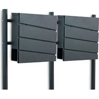 BITUXX Design Doppel Standbriefkasten 18446 Briefkastenanlage Briefkasten mit Zeitungsfach