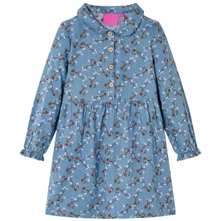 vidaXL Kinderkleid mit Langen Ärmeln Petrolblau 104