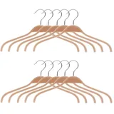 GODNECE Kleiderbügel Holz 10 Stück Kleiderbügel Antirutsch Hosenbügel - 35cm