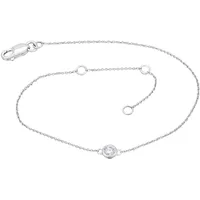 Goldarmband VIVANCE "0,13 ct Diamant Brillant Armband aus 585 Weißgold 19 cm", silber, Armbänder, Damen, 19, Weißgold 585-Diamanten, Weißgold 585, Diamanten, Damen Gold Schmuck Rundankerkette