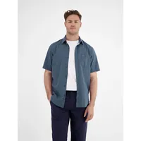 Lerros Halbarmhemd mit Leinenanteil, unifarben", - Classic navy), -