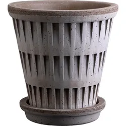 Pantheon Blumentopf 18 cm grau mit Untersetzer
