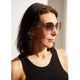 LASCANA Sonnenbrille LASCANA, Damen, silber (silberfarben), Sonnenbrillen Sonnenbrille, modische Sonnenbrille mit großen Gläsern, Damenbrille, Sonnenschutz