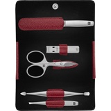 Zwilling Druckknopf-Etui, Maniküre/Pediküre-Set rot