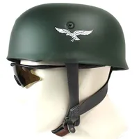 REMEK German WWII M38 Stahlhelm, WW2 Helmet Mit Lederfutter Kinnriemen Replik-Helm Fallschirmjägerhelm Allroundhelme Für Militärische Ausrüstung Aus Dem Zweiten Weltkrieg