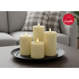 candela lights by lc home Candela Lights LED Stumpenkerze 4 St. weiß