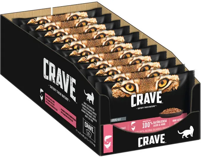 CRAVE KATZE Katzenfutter Multipack Lachs & Huhn, 11er Pack