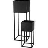 Spetebo Blumentopf Set 58 x 37 cm Schwarz