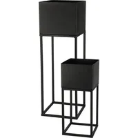 Spetebo Blumentopf Set 58 x 37 cm Schwarz