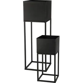 Spetebo Blumentopf Set 58 x 37 cm Schwarz
