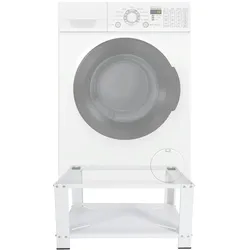 DELUKE® Waschmaschinen Untergestell RAGO - Stahl, für 150kg Universal Waschmaschinen Unterschrank Waschmaschinen Sockel Trockner Untergestell Weiß