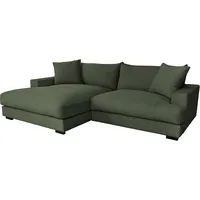 ROLLER Ecksofa - wintermoss - Cord - Recamiere links