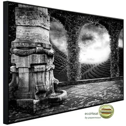 papermoon Infrarotheizung »EcoHeat - Tempel Schwarz + Weiss«, Matt-Effekt - bunt