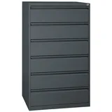 Gürkan Karteischrank anthrazit 6 Schubladen 76,0 x 62,0 x 132,0 cm
