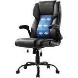 Vevor Chefsessel Bürostuhl Drehstuhl mit hoher Rückenlehne & Lendenwirbelstütze & klappbaren Armlehnen, ergonomischer Schreibtischstuhl mit Neigung & Höhe, für Arbeit Arbeitszimmer Spielen