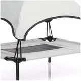 fudajo Wiltec Hundebett mit Dach Grau 91 x 76 x 16 cm Größe L bis 35 kg Outdoor Katzenliege Haustier Schlafplatz Sonnendach