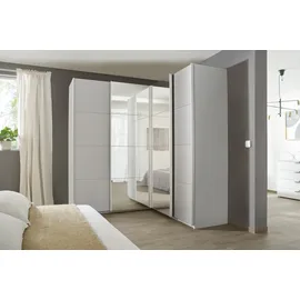 Rauch Quadra grau (seidengrau), B:181cm H:210cm T:187cm, Holzwerkstoff, Schränke, Schwebetürenschrank, Eckschrank inkl. Türendämpfer und Schubladeneinsatz, mit Spiegeltüren