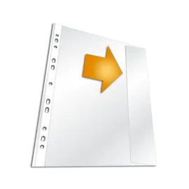 Durable Prospekthülle mit Klappe, Außenseite offen, DIN A4, Made in Germany, PP, 5 Stück, transparent, 266419