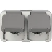 Merten Schuko-Doppel-Steckdose 2-fach Lichtgrau 2 St.