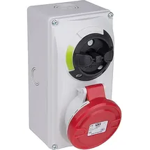 PCE Cee-wandsteckdose 16a, 5-polig, 400v Abschaltbar mit Verriegelung Ip44 - Schraubanschluss - rot/grau