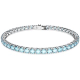 Swarovski Armband, Rhodiniertes Damenarmband mit Strahlenden Blauen, Swarovski Kristallen