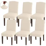LuxusKollektion Hängedekoration Stuhlhussen Jacquard Dehnbar Abnehmbar Universelle Set von 6 Beige