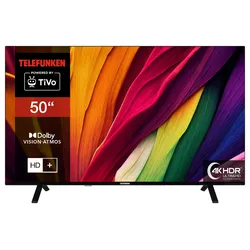 Telefunken 50 Zoll Fernseher Smart TV (4K UHD, HDR Dolby Vision, Dolby Atmos, 6 Monate HD+ inkl.)