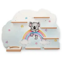 Sammel-Regal „Koala & Regenbogen“ Regal geeignet für Tonie Box und Tonies Wandregal für Musikbox und Figuren ideales Kinder-Regal zum Spielen und Sammeln ca. 55x41 cm (Koala & Regenbogen)