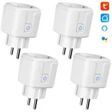 DOPWii Steckdosenschalter 4er-Pack,Smart Steckdose mit App Steuerung,Funksteckdose,Smart Plug, max. 3520,00 W, 4-St., 16A EU Stecker, Alexa & Google Home kompatibel,Intelligente Steckdose weiß