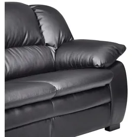 Mivano 2-Sitzer Sofa Casino, Bequeme Ledercouch mit moderner Kontrastnaht, 159 x 88 x 92, Kunstleder Schwarz,