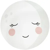 Paco Home Kinderteppich Teppich Rund Kinderzimmer Spielmatte Mond Motiv Creme Weiß, Grösse:150 cm, Rund