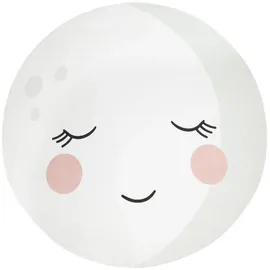 Paco Home Kinderteppich Teppich Rund Kinderzimmer Spielmatte Mond Motiv Creme Weiß, Grösse:150 cm, Rund