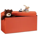 relaxdays Sitzbank mit Stauraum Kunstled, orange orange