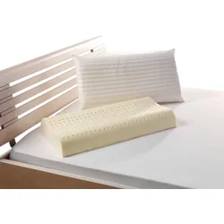 Nackenstützkissen FAN "f.a.n. Medisan Sleep & Care Latex", weiß, B:40cm H:10,5cm L:60cm, Bezug: 100% Polyester, Kopfkissen, hohe Stützwirkung, mit Belüftungskanälen