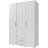 WIMEX Drehtürenschrank WIMEX "Mugano", weiß, griffe alufarben, B:120cm H:185cm T:54cm, Holzwerkstoff, Schränke, Drehtürenschrank, wahlweise mit oder ohne Spiegel, mit Schubladen