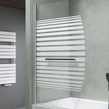 mai & mai Duschwand für Badewanne Faltwand 180° Sicherheitsglas mit Nano-versiegelung 90x140cm Duschabtrennung Badewannenaufsatz Duschwand teilsatiniert