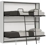 Kando-Doppelbett in weißer Esche Klappbett - Weiß