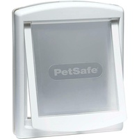 PetSafe Staywell Praktische 2-Wege-Haustiertür, schnelle Installation, einfache Montage, 2-Wege-Verriegelung, Katzenklappe für alle Haustiere, klein, Weiß