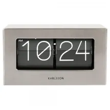 Karlsson - Wand-/Tischuhr Boxed Flip - Gebürsteter Stahl - 20,5x7x11,5cm - Grau