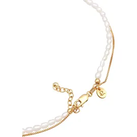 ELLI PREMIUM Halskette Choker Layer Sonne Süßwasserperlen 925 Silber Gold