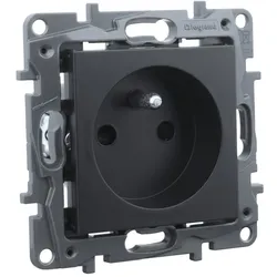 Steckdose mit Kindersicherung 2P + E franz. System schwarz Niloe Step 863533