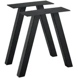 [en.casa] - 2er-Set Tischgestell 40x40 cm Metallgestell Schwarz