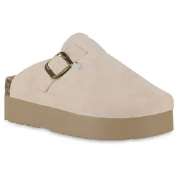 Damen Pantoffeln in Creme