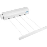 Ausziehbarer, teleskopierbarer Wäscheständer für drinnen und draußen, Wandmontage, 4 Leinen, Wäscheseil