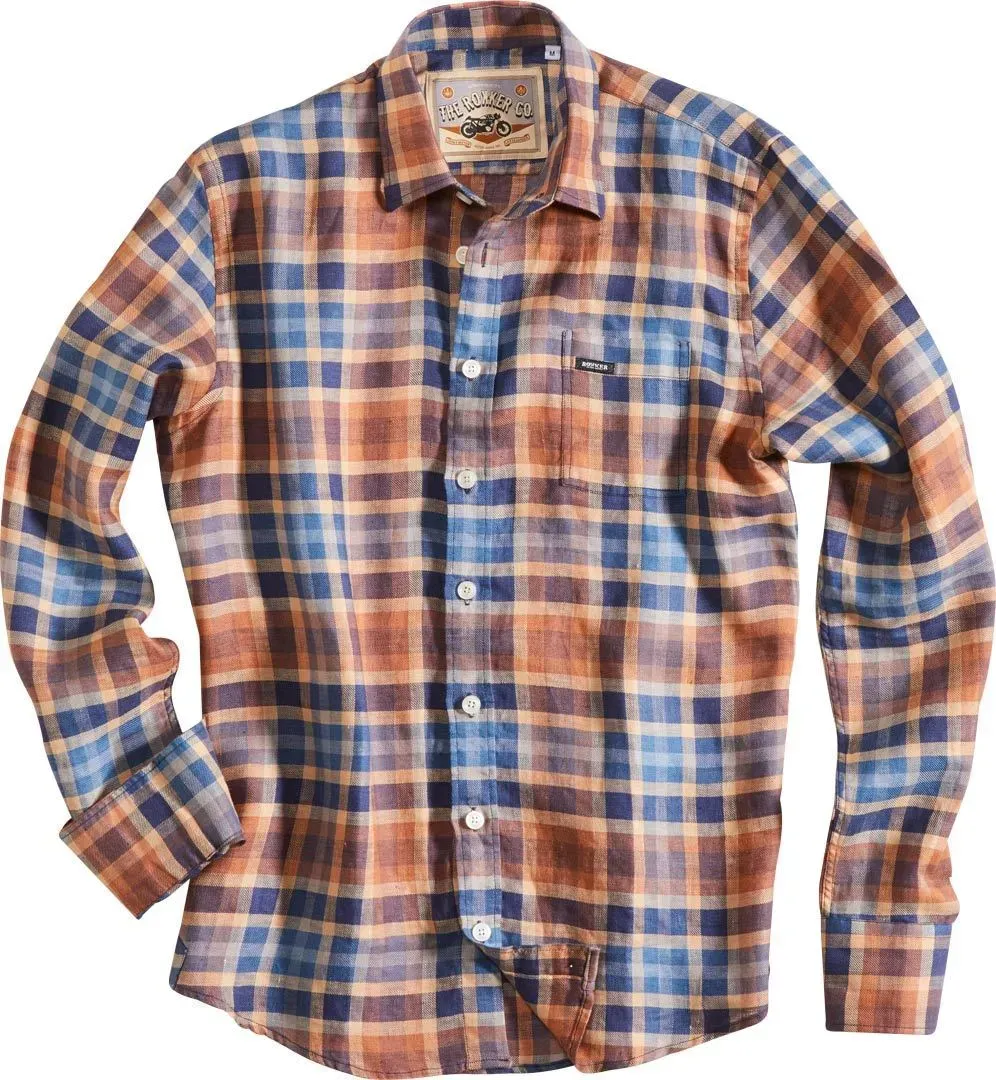 Rokker Austin Hemd, weiss-blau, Größe S für Männer