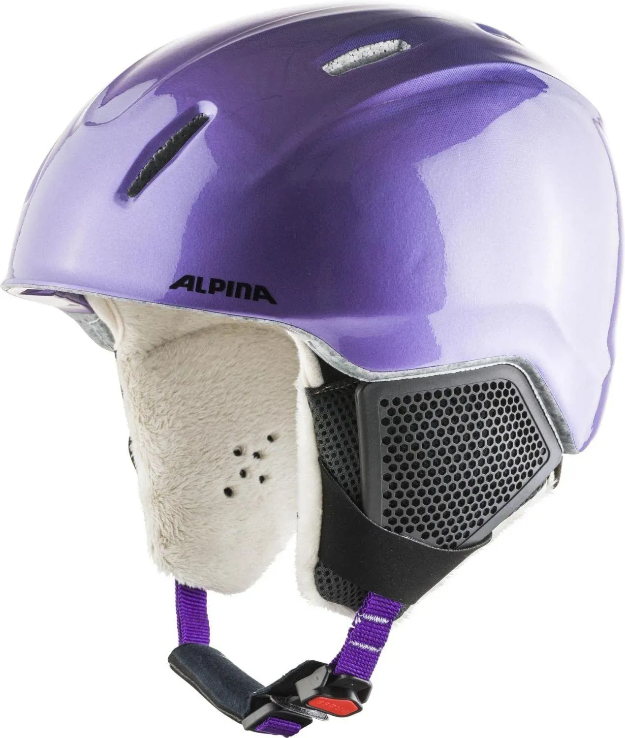 ALPINA CARAT LX - Sicherer, Bruchfester & Individuell Anpassbarer Skihelm Für Kinder, flip flop purple, 51-55 cm