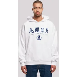 Kapuzenpullover F4NT4STIC "Hoodie Ahoi Knut & Jan Hamburg", Herren, Gr. S, weiß, Obermaterial: 100% Baumwolle, casual, oversize, Langarm, Pullover, Print