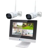 LuVision Dual WLAN Funk Kamera Set Überwachungssystem mit Monitor Cloud 4 bis 8 IP Kameras & App