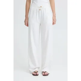 Oxmo OXAlfa Lockere Leinen-Mix-Hose Weiß 36