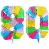 Pinata Zahl 80 bunt pastell